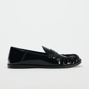 Zara Black Faux Patent Leather Penny Loafers Women’s US Size 9
